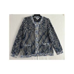 C&K Designs Chunky Knit Pocket Cardigan Sweater XL Academia